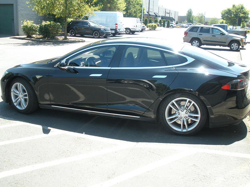 black car with paint protection